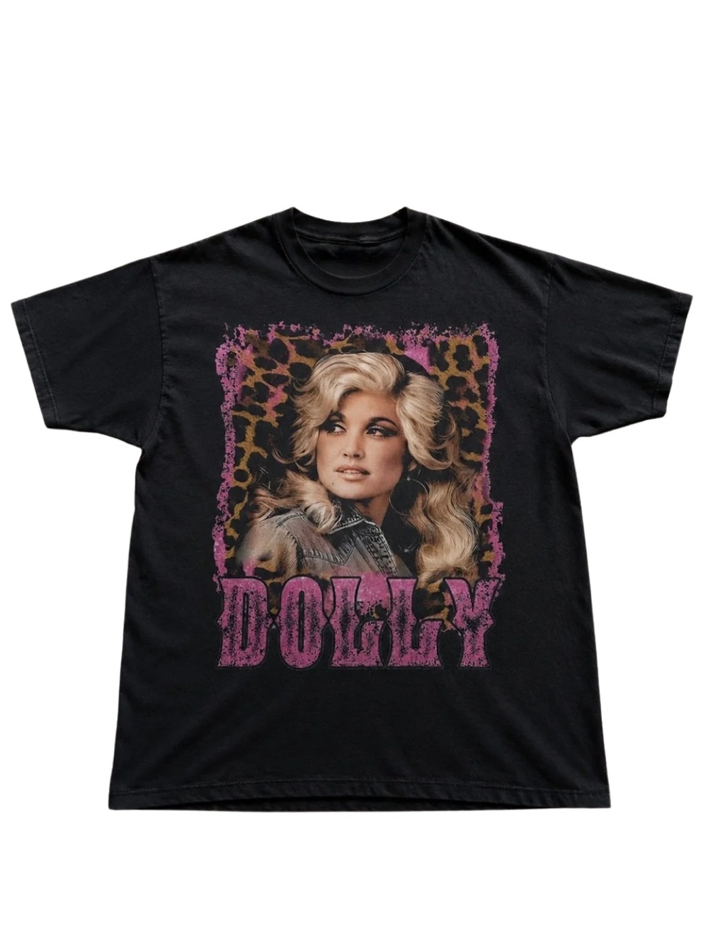 Gildan Dolly Graphic Tee - Black with Pink Print